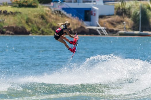 FERREIRA DO ZEZERE, PORTUGAL - JUNE 12, 2016: Corrie Wilson (USA) during the 2016 Nautique European Pro Am presented by Rockstar Energy.
