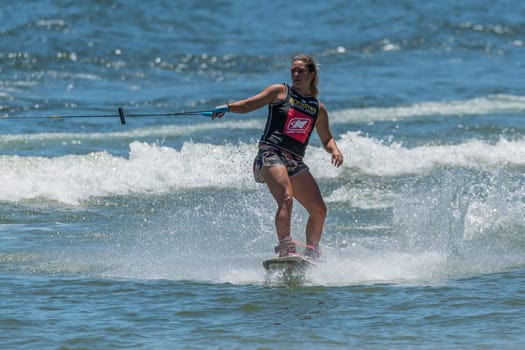 FERREIRA DO ZEZERE, PORTUGAL - JUNE 12, 2016: Nicola Butler (USA) during the 2016 Nautique European Pro Am presented by Rockstar Energy.