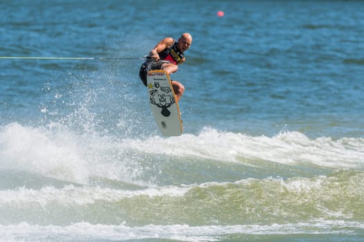 FERREIRA DO ZEZERE, PORTUGAL - JUNE 12, 2016: Reed Hansen (USA) during the 2016 Nautique European Pro Am presented by Rockstar Energy.
