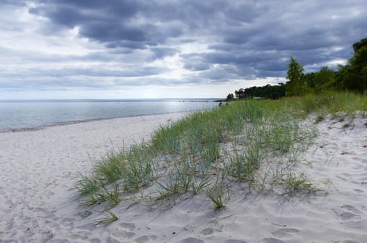 Beach with thunderclouds