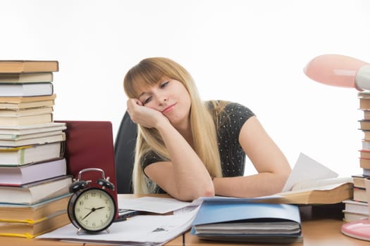 Student falls asleep looking at the screen