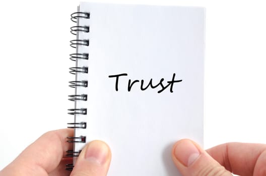 Trust text concept isolated over white background