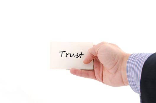Trust text concept isolated over white background