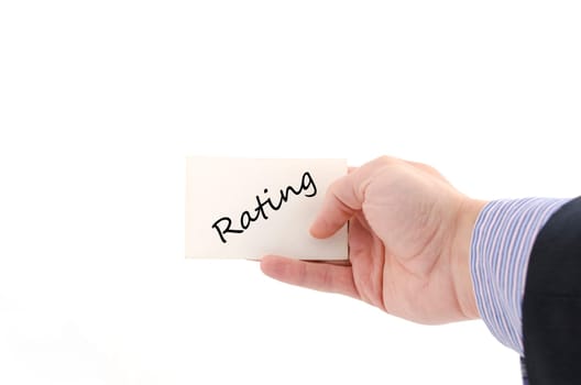 Ratings text concept isolated over white background