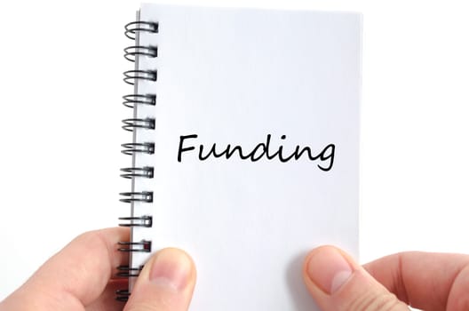 Funding text concept isolated over white background
