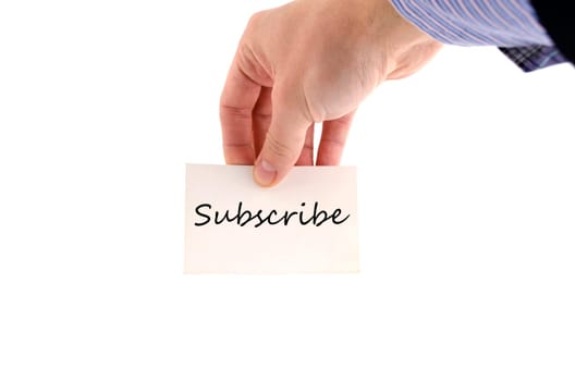 Subscribe text concept isolated over white background