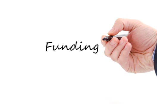 Funding text concept isolated over white background