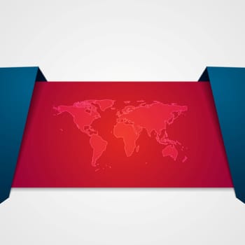 Abstract tech corporate flyer template design. Background with world map