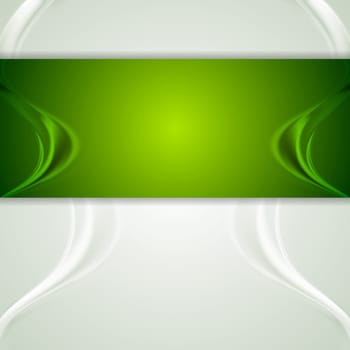 Abstract blurred waves green flyer design