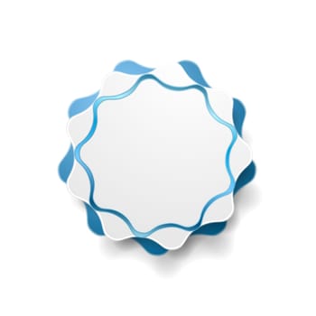 Abstract blue wavy shape sticker design