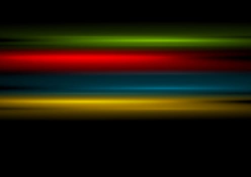 Multicolored stripes on black background