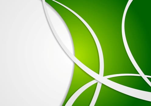 Abstract wavy corporate green background
