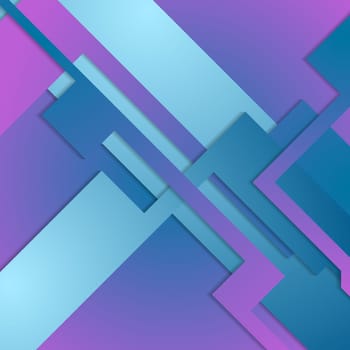 Blue purple geometric shapes. Abstract bright background