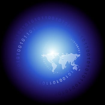 Dark blue map tech design. Abstract background