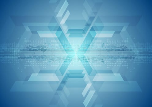 Blue technology geometric background