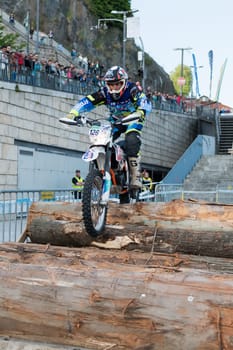 PORTO, PORTUGAL - JUNE 17, 2016: Expert pilot Albert Baldrich (ESP) during the Extreme Lagares 2016 prologue.
