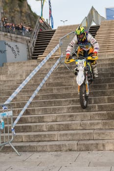 PORTO, PORTUGAL - JUNE 17, 2016: Expert pilot Florian Walch (AUT) during the Extreme Lagares 2016 prologue.