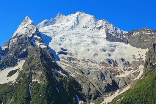 Scenery of mountains in Caucasus region in Russia