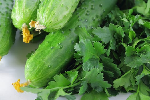 Image of still life with fresh vegetables