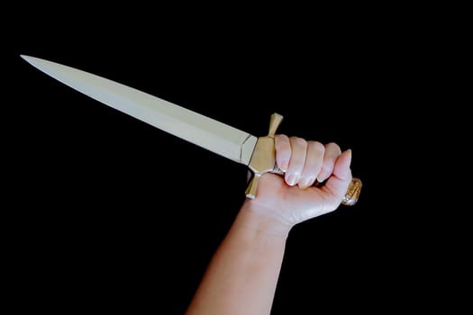 Image of cold weapon on black background