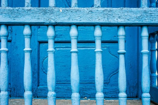 old painted Blue bars, colony style for cooling and protection