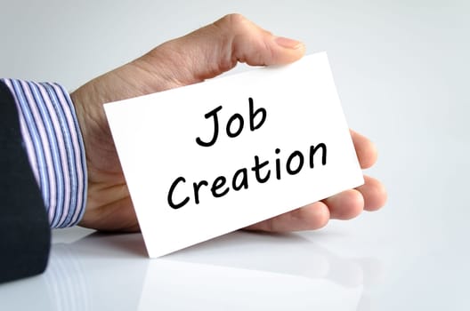 Job creation text concept isolated over white background