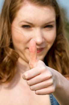 Teenagers with thumbs up