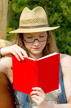 Young woman with book