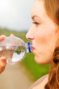 Young woman drinking
