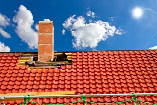 New roof of a house