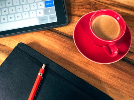 Notebook with espresso cup