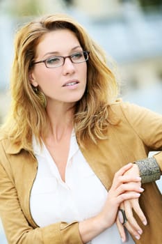 Portrait of mature woman with eyeglasses