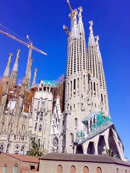 Landscape with Sagrada Familia and blue sky