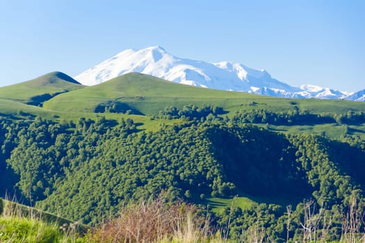 Landscape with highest top of the Europe Elbrus