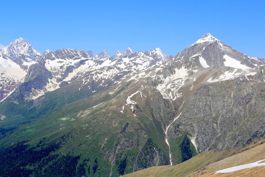 Image of beautiful landscape with Caucasus mountains