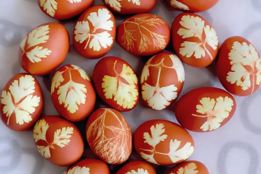 Image of a lot Easter colorful eggs