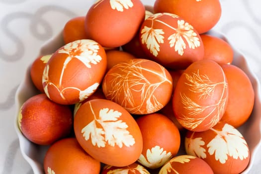 Image of a lot Easter colorful eggs