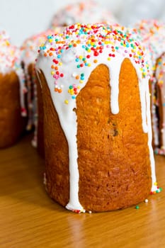 Image of appetizing Easter colorful sugar pie