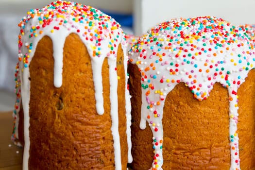Image of appetizing Easter colorful sugar pie