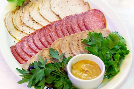 Photo of mouth watering meat dishes in restran