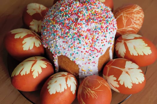 Image of Easter eggs and sugar pie