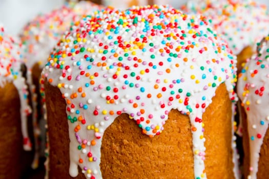 Image of appetizing Easter colorful sugar pie