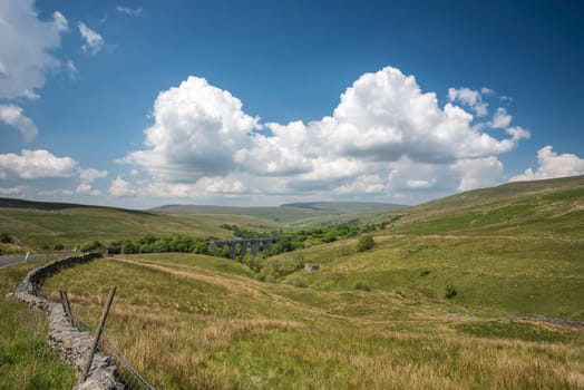 Dent Head viaduct set in the rural West Riding of Yorkshire
