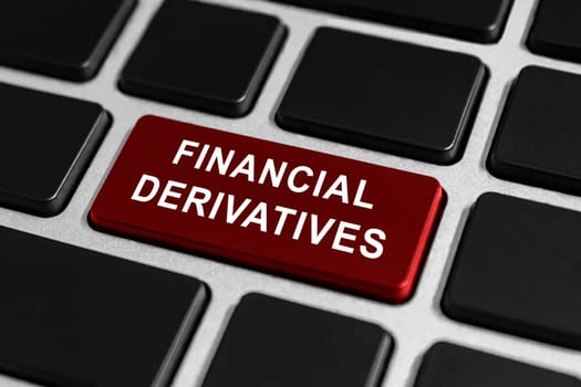 financial derivatives button on keyboard, business concept