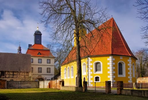Lindenau Church and Gatehouse,Brandenburg - Lindenau church and palace,Brandenburg in Germany