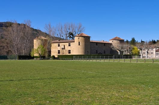 Castle Couiza Castle of the Dukes of Joyeuse in southern France - cathare castle Couiza Chateau des Ducs de Joyeuse in southern France