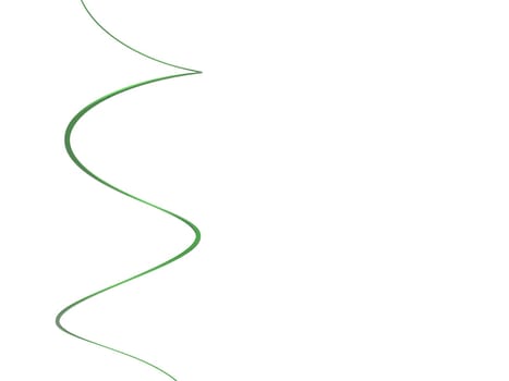 3D rendering nice green curve isolated with white