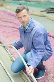 holding a rope