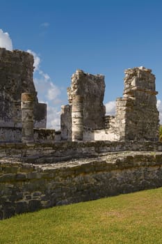 Mayan Ruins of Temple in Tulum Mexico.