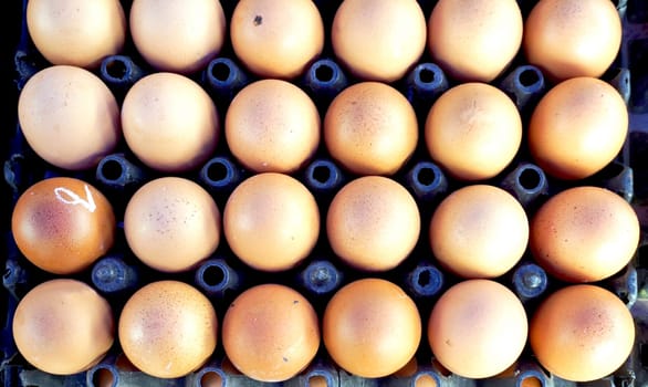 eggs top view in Farmer market  Luang Prabang, Laos..